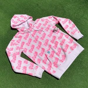 Salem 7 Hoodie F*ck Funny Pink Barbie Font Repeat Print Adult Small Hoodie NWT